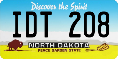 ND license plate IDT208