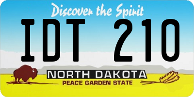 ND license plate IDT210