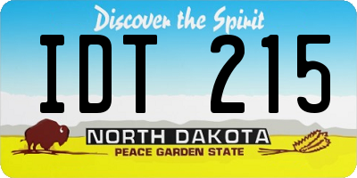 ND license plate IDT215