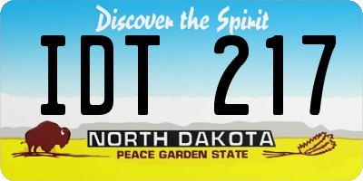 ND license plate IDT217