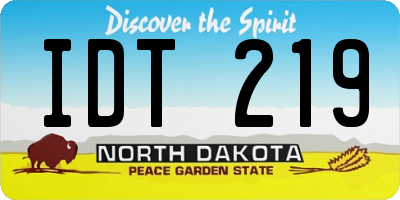 ND license plate IDT219