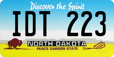 ND license plate IDT223
