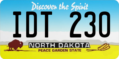 ND license plate IDT230
