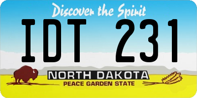 ND license plate IDT231