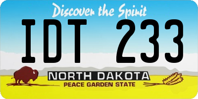 ND license plate IDT233