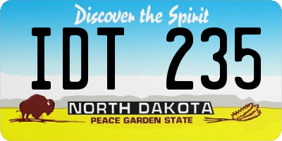 ND license plate IDT235
