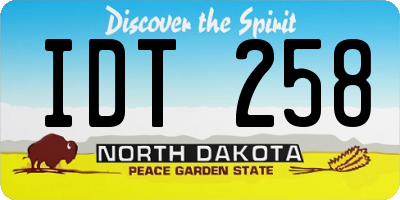 ND license plate IDT258