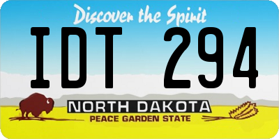 ND license plate IDT294
