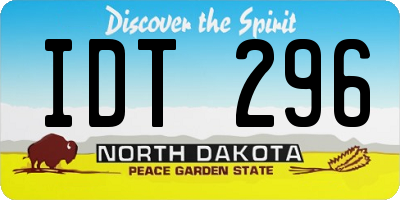 ND license plate IDT296
