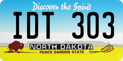 ND license plate IDT303