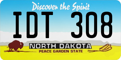 ND license plate IDT308