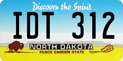 ND license plate IDT312