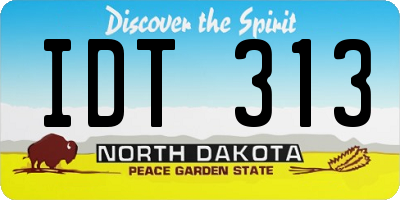 ND license plate IDT313
