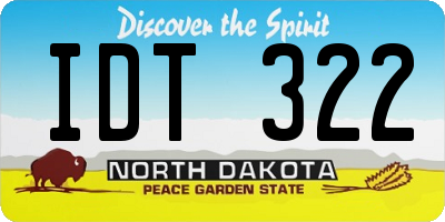 ND license plate IDT322