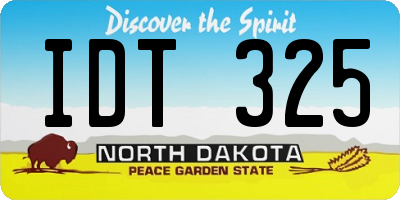 ND license plate IDT325