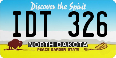 ND license plate IDT326