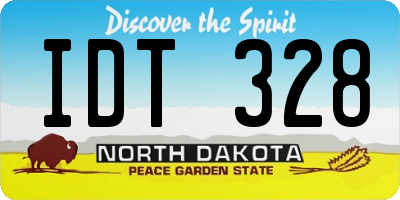 ND license plate IDT328