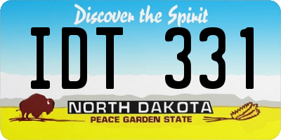 ND license plate IDT331