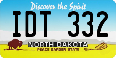 ND license plate IDT332
