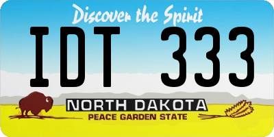 ND license plate IDT333