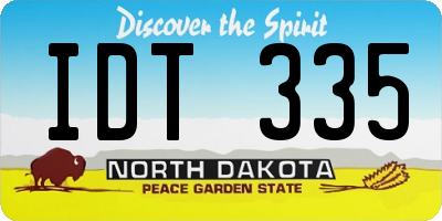 ND license plate IDT335