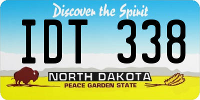 ND license plate IDT338