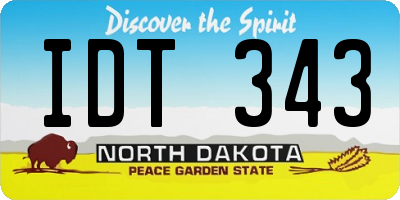 ND license plate IDT343