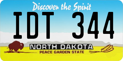 ND license plate IDT344