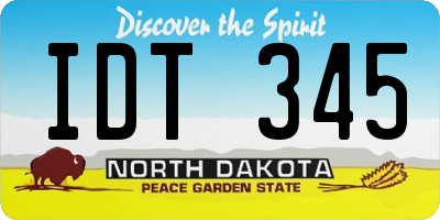 ND license plate IDT345