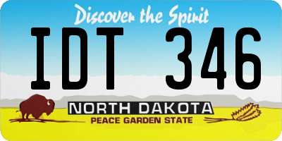 ND license plate IDT346