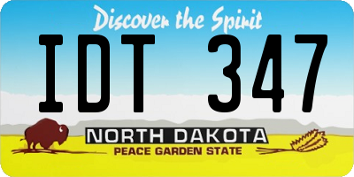 ND license plate IDT347