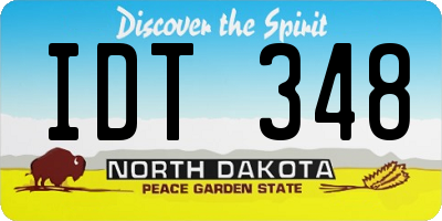 ND license plate IDT348