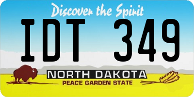 ND license plate IDT349