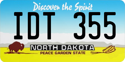ND license plate IDT355