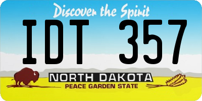 ND license plate IDT357