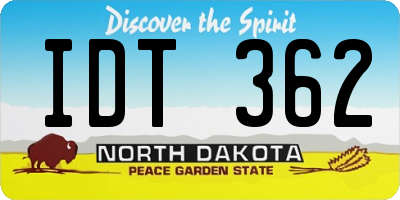 ND license plate IDT362