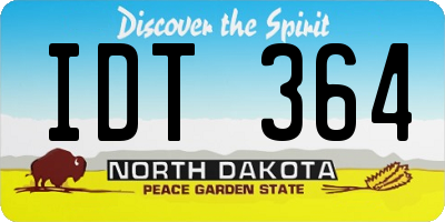 ND license plate IDT364