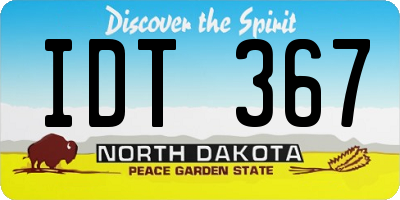 ND license plate IDT367