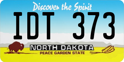 ND license plate IDT373