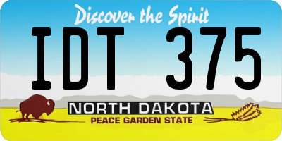ND license plate IDT375