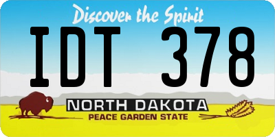 ND license plate IDT378