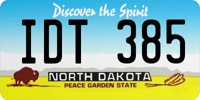 ND license plate IDT385