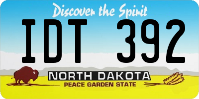 ND license plate IDT392