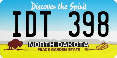 ND license plate IDT398