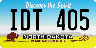 ND license plate IDT405