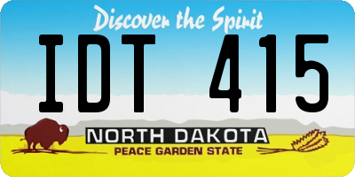 ND license plate IDT415