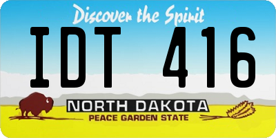 ND license plate IDT416