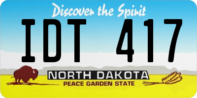 ND license plate IDT417
