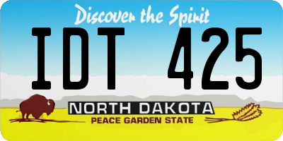 ND license plate IDT425