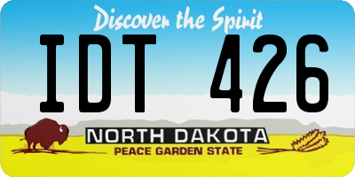 ND license plate IDT426